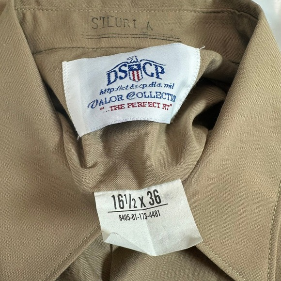USMC Military Uniform Shirt Wool Blend Long Sleeve Khaki + Tie DSCP Skillcraft - Picture 9 of 9